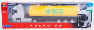 Metalowy model ciężarówki Welly Volvo Oil Tanker z cysterną 1:64 (4891761580179)