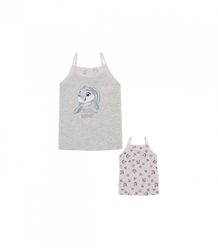 Майка на тонких бретельках с рисунком для девочек - Donella - 43341336B - 122-128 см - Розовый