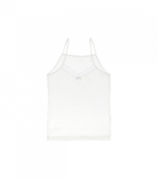 Детская майка на&nbsp;тонких&nbsp;бретельках ажурная - Donella - 4371D8 - 122-128 см - Белая
