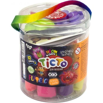 Набір для творчості BUBBLE CLAY FLUORI 12+1 кольорів DANKO TOYS TMD-FL-12-01U