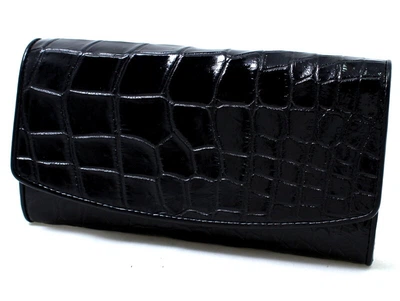 Жіночий гаманець зі шкіри крокодила NPCM-03-B-Black