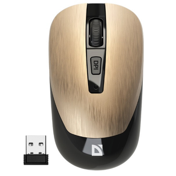 Мышка беспроводная DEFENDER Wave MM-995 4D |USB/800-1600 DPI| Золотой
