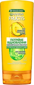 Зміцнюючий бальзам-ополіскувач для сухого волосся "Потрійне Відновлення" з маслом авокадо, кокоса і оливи - Garnier Fructis 200ml (98810-30551)