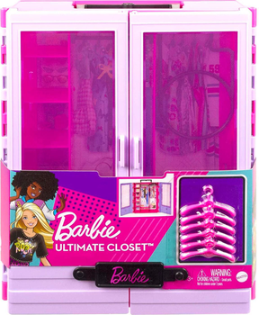 Szafa na ubrania Mattel Barbie Liliowa z akcesoriami (194735089543)