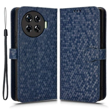 Чехол Deexe Rhombus Book для TECNO Spark 20 Pro+ - Dark Blue