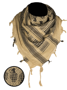 Арафатка шарф-шемаг тактическая Mil-Tec One size 110х110см Граната Койот, черный HALSTUCH 'SHEMAGH' 110X110CM PINEAPPLE COYO/SCH (12609005)
