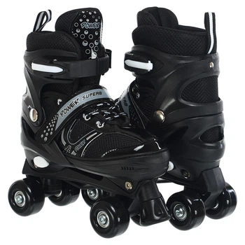 Роликові ковзани розсувні Zelart Power Super 9454 розмір 35-38 Black-Grey
