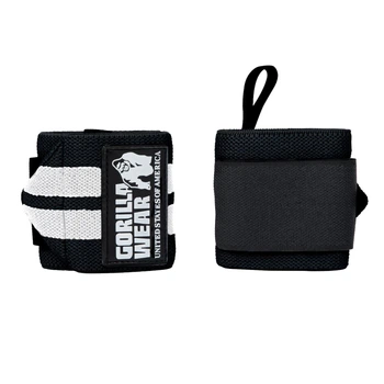 Кистевые бинты Gorilla Wear Wrist Wraps PRO White/Black (45 см, средняя жесткость)