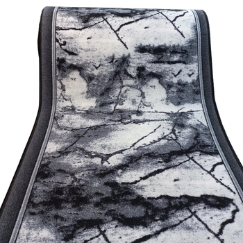 Килимова доріжка Dinarsu Marmur Grey 1 ширина 80 см сіра, низький ворс, повстяна основа, на відріз (ціна за пог. м)