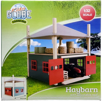 Stodoła na siano Hipo Kids Globe Scale Wood Hay Barn With Loft and Height Szara 1:32 (8713219379479)
