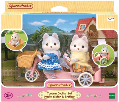 Zestaw do zabawy Epoch Sylvanian Families Tandem Cycling Husky Sister And Brother (5054131056370)