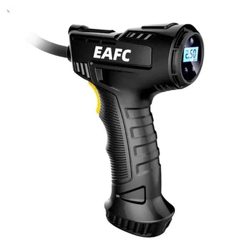 Беспроводной автомобильный компрессор EAFC 120 Вт для шин / мячей, воздушный аккумуляторный насос с дисплеем, черный (81966059)