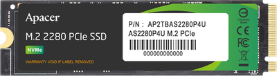 Твердотільний диск M.2 512GB Apacer AS2280P4U (M.2 2280, PCIe 3.0 x4, NVMe 1.3, 3500/2300MB/s) (AP512GAS2280P4U-1)