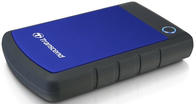 Зовнішній жорсткий диск USB 2TB 2.5" Transcend StoreJet 25H3B, чорно-синій, Захищений від ударів (TS2TSJ25H3B)