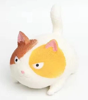 Антистрес іграшка тягучка милий товстий "Злий кіт" "Злі коти" Angry cat 10х9х7 см Білий