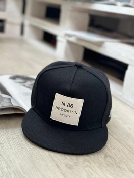Кепка снепбек (Snapback) Brooklyn №86 Черный с белым 56-61р (9045)