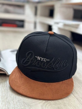 Кепка снепбек (Snapback) Brooklyn NYС Черный с коричневым 56-61р (9032)