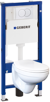 Інсталяція GEBERIT Duofix Pro 20 118.315.11.1 з панеллю змиву Delta 01 біла + унітаз KOLO Idol із сидінням Soft Close дюропласт