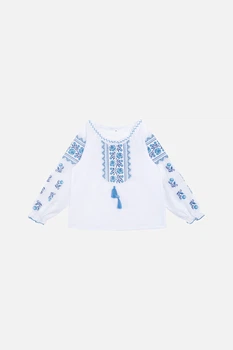 Вышиванка с длинным рукавом для девочки 116 цвет белый No Brand ЦБ-00246416