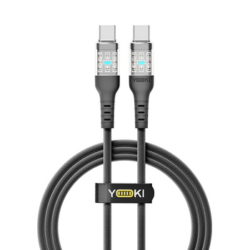 Кабель для зарядки и обмена данными USB YOKI YK-CY23 CYBER Series Type-C to Type-C 60W (3A/20V) 1.2m Черный