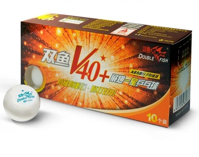Мячи для настольного тенниса Double Fish 1* 40+ mm (ABS пластик) 10 шт. белые