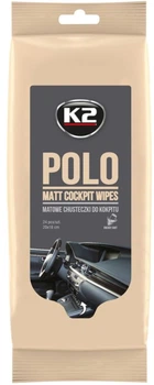 Серветки вологі K2 POLO MATT для очищення панелі приладів та пластикових деталей 24 шт (5906534019196)