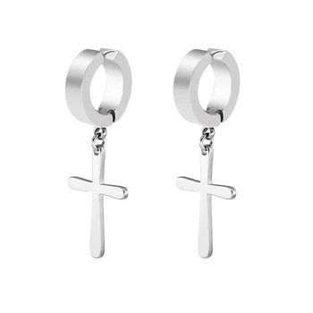 Бижутерия серьги-клипсы-каффы из медицинской стали Cross EH041-01 Silver 441
