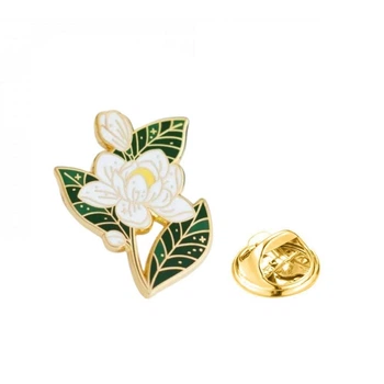 Брошь-значок BROCHE бижутерия Цветы Магнолия белая BRGV114137