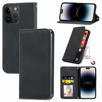 Чохол-книжка Skin Feel Leather Wallet для Apple iPhone 14 Pro Max Black