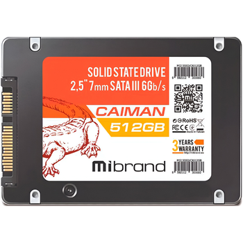 SSD диск Mibrand Caiman 512GB 2.5" SATA (MI2.5SSD/CA512GB)