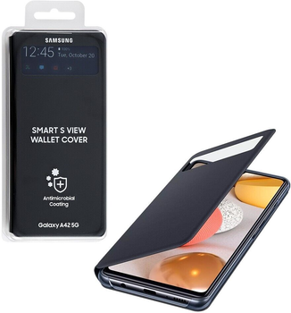 Etui z klapką Samsung Smart S View Wallet Cover do Samsung Galaxy A42 5G Black (8806090792298)