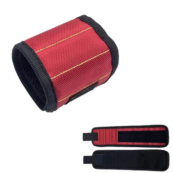 Магнитный браслет для инструментов magnetic wristband красный