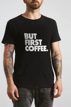 Футболка чорна чоловіча Ctrl+ "But first coffee" L (CNTRLB10090)
