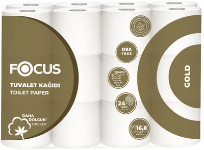 Туалетний папір Focus Gold 16.8 м 3 шари 24 рулони (8690536025664)