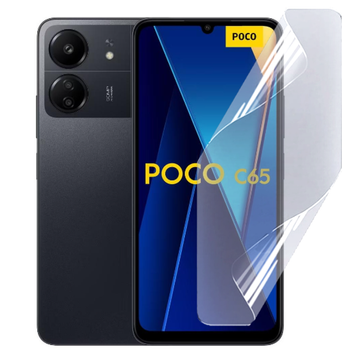 Плёнка гидрогелевая матовая для Xiaomi POCO C65 протиударная прозрачная