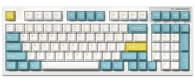 Клавіатура FL ESPORTS FL980V2 Sea Salt Kailh MX Cool Mint South LED Three-Mode (FL980V2-1488)