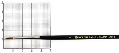 Кисть колонок круглая Kolos Classic 3007R №1 короткая ручка (4230070R01)