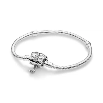Серебряный браслет для шармов Пандора "Бабочка" 597929CZ 21.