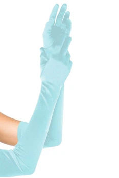 Довгі рукавички атласні Leg Avenue Extra Long Satin Gloves Довжина 54 см One Size Блакитні (MR-SO9085)