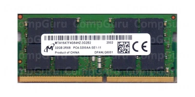 Оперативная память для ноутбука Micron DDR4 32GB 3200MHz SO-DIMM 2Rx8 PC4-3200AA (MTA16ATF4G64HZ-3G2B2)