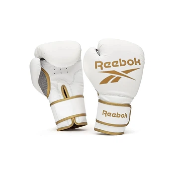 Боксерские перчатки Reebok Boxing Gloves білий, золото RSCB-12010GD 14 унцій (885652021234)