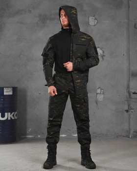 Тактический летний костюм 3в1 штаны+убакс+куртка XL черный мультикам (87107)