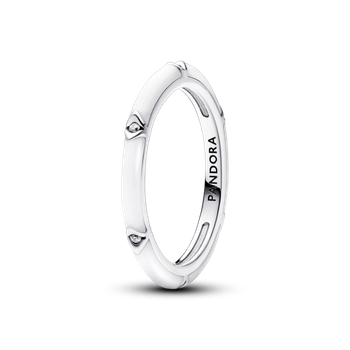 Серебряное кольцо Pandora Me Белая эмаль и камни 193089C01 54.