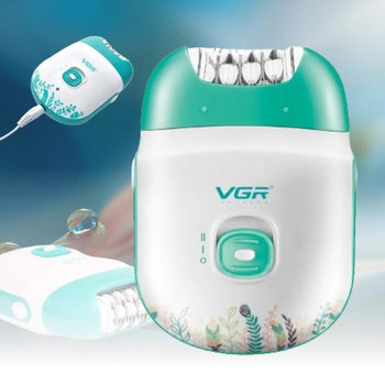 Женский беспроводной эпилятор VGR V 7Z6 для всего тела 18 пинцетов с USB зарядкой и подсветкой
