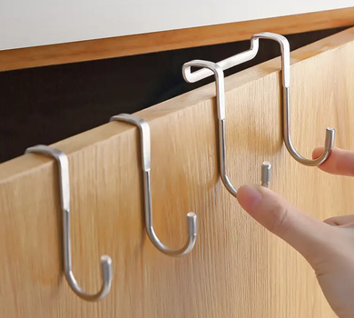 Гачок подвійний навісний на дверцята шафи з силіконовими наконечниками Нержавіюча сталь (5846)