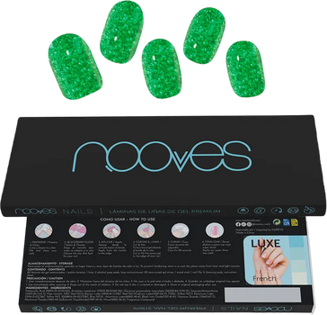 Гель-плівка для нігтів Nooves Laminas De Unas De Gel Jade Glitter Glam Glitter Verde 20 шт (8436613950463)