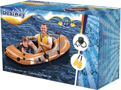 Nadmuchiwana łódź Bestway Kondor 2000 dla 1 dorosłej osoby + 1 dziecka 188 x 98 cm (6942138979756)