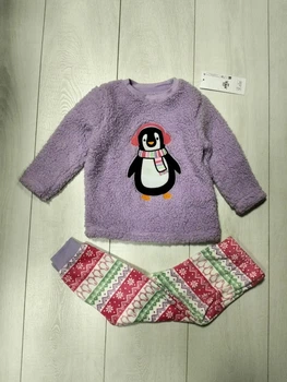 Піжама (кофта+штани) бузкова Пінгвін Primark 104см (400095551)