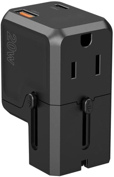 Зарядний пристрій Choetech Universal PD6038 USB Type-C - USB-A Black (6932112106186)