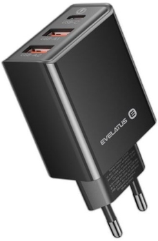 Ładowarka sieciowa Evelatus Travel Charger USB Type-C - USB-A ETC06 Black (4752192062842)